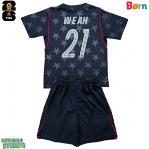 Forente stater Timothy Weah #21 Replika Babytøj Udebanesæt Børn VM 2026 Kortærmet (+ Korte bukser)